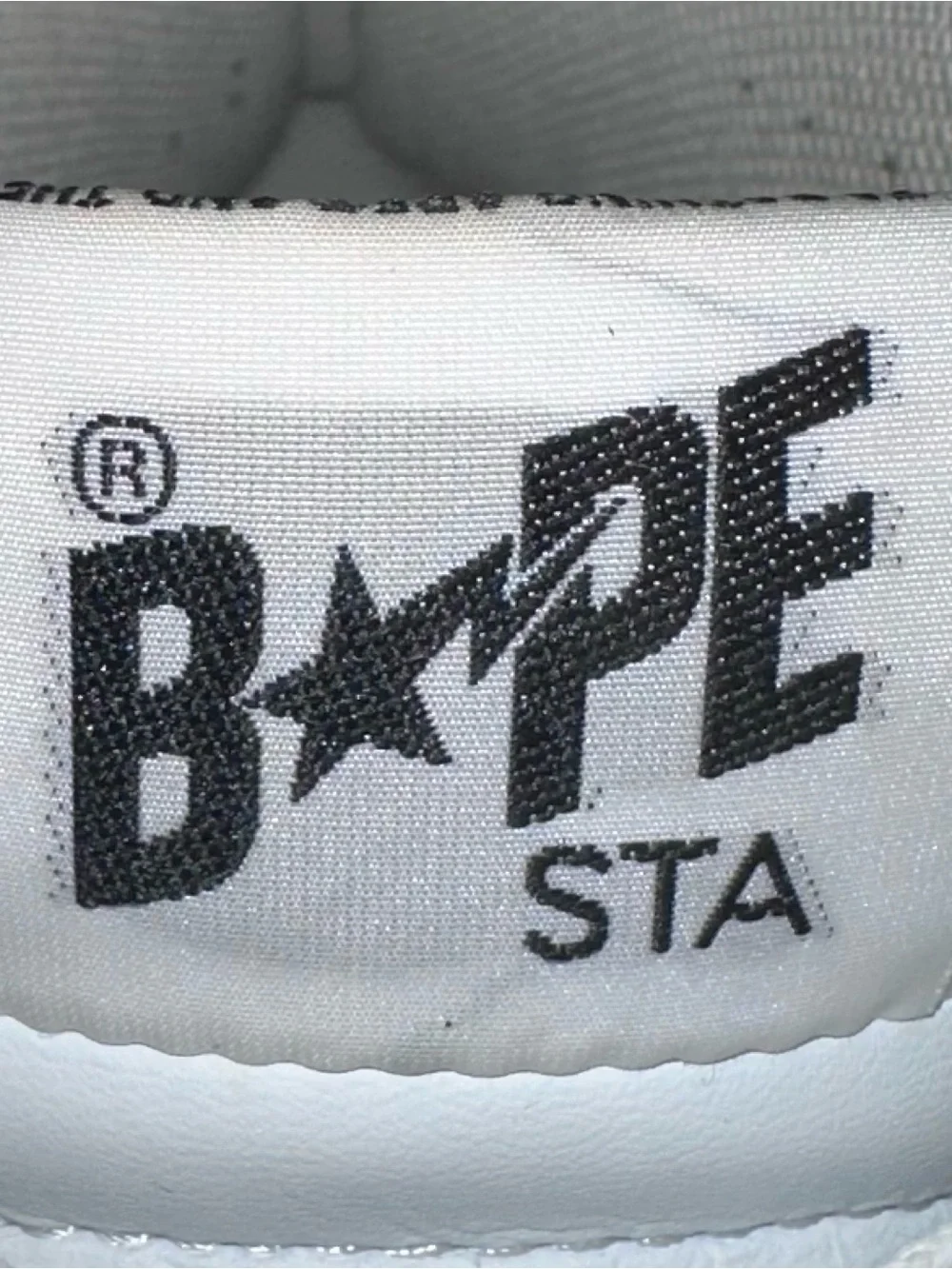 A Bathing Ape BAPE STA Mid White Leather Strap Sneakers Shoes Size 10.5